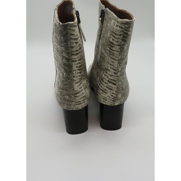 Aerosoles Womens 10.5 Gray Textured Leather Ankle Boots Side Zipper NEW - Picture 4 of 7